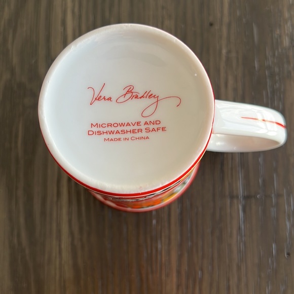 🎉HP 3X🎉Vera Bradley Retired Red, Yellow, Orange, White Flower Coffee Cup Mug - Picture 4 of 4